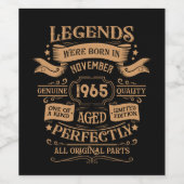 6パーソナライズされたヴィンテージ60歳の誕生日パーティー ワインラベル (シングルラベル)