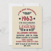 6パーソナライズされたヴィンテージ60歳の誕生日パーティー 招待状 (正面)