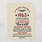6パーソナライズされたヴィンテージ60歳の誕生日パーティー 招待状 (正面/裏面)