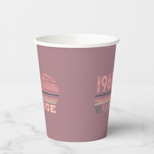 6パーソナライズされたヴィンテージ60歳の誕生日パーティー 紙コップ (左)