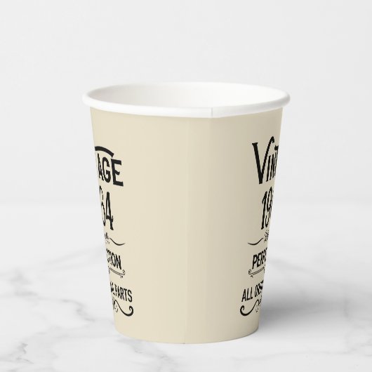 6パーソナライズされたヴィンテージ60歳の誕生日パーティー 紙コップ (右)