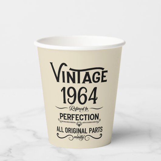 6パーソナライズされたヴィンテージ60歳の誕生日パーティー 紙コップ (正面)