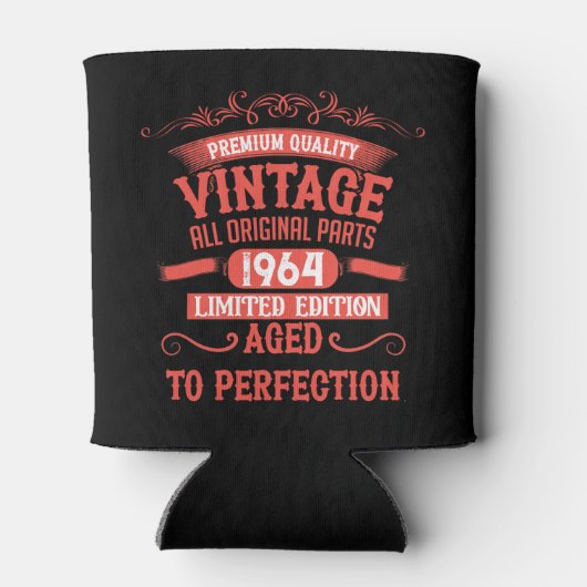 6パーソナライズされたヴィンテージ60歳の誕生日パーティー 缶クーラー (裏面)