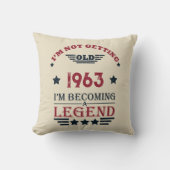 6パーソナライズされたヴィンテージ60歳の誕生日プレゼント クッション (正面)