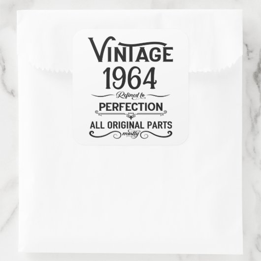 6パーソナライズされたヴィンテージ60歳の誕生日プレゼント スクエアシール (バッグ)