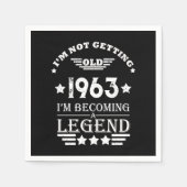 6パーソナライズされたヴィンテージ60歳の誕生日プレゼント スタンダードカクテルナプキン (正面)