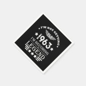 6パーソナライズされたヴィンテージ60歳の誕生日プレゼント スタンダードカクテルナプキン (角)