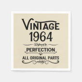 6パーソナライズされたヴィンテージ60歳の誕生日プレゼント スタンダードカクテルナプキン (正面)