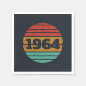 6パーソナライズされたヴィンテージ60歳の誕生日プレゼント スタンダードカクテルナプキン (正面)