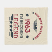 6パーソナライズされたヴィンテージ60歳の誕生日プレゼント フリースブランケット (正面(横))