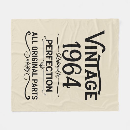 6パーソナライズされたヴィンテージ60歳の誕生日プレゼント フリースブランケット (正面(横))