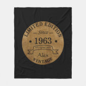 6パーソナライズされたヴィンテージ60歳の誕生日プレゼント フリースブランケット (正面)