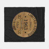 6パーソナライズされたヴィンテージ60歳の誕生日プレゼント フリースブランケット (正面(横))