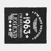 6パーソナライズされたヴィンテージ60歳の誕生日プレゼント フリースブランケット (正面(横))