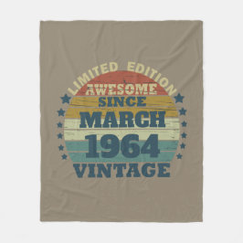 6パーソナライズされたヴィンテージ60歳の誕生日プレゼント フリースブランケット
