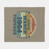 6パーソナライズされたヴィンテージ60歳の誕生日プレゼント フリースブランケット (正面(横))