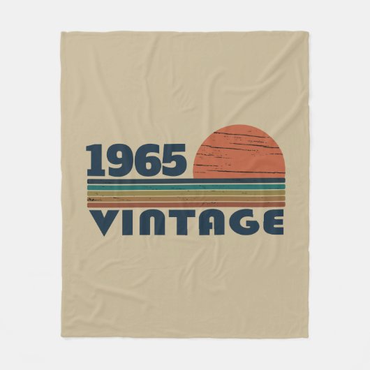6パーソナライズされたヴィンテージ60歳の誕生日プレゼント フリースブランケット (正面)