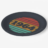 6パーソナライズされたヴィンテージ60歳の誕生日プレゼント ペーパープレート (アングル)