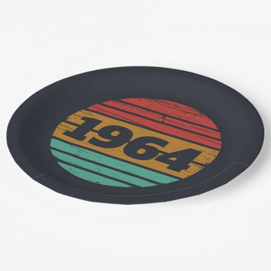 6パーソナライズされたヴィンテージ60歳の誕生日プレゼント ペーパープレート (アングル)