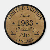 6パーソナライズされたヴィンテージ60歳の誕生日プレゼント マグネット (正面)