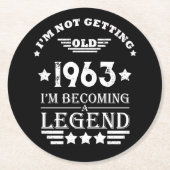 6パーソナライズされたヴィンテージ60歳の誕生日プレゼント ラウンドペーパーコースター (正面)