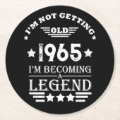 6パーソナライズされたヴィンテージ60歳の誕生日プレゼント ラウンドペーパーコースター (正面)