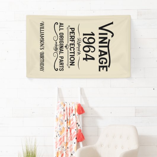 6パーソナライズされたヴィンテージ60歳の誕生日プレゼント 横断幕 (インサイチュ)