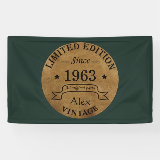 6パーソナライズされたヴィンテージ60歳の誕生日プレゼント 横断幕 (横)