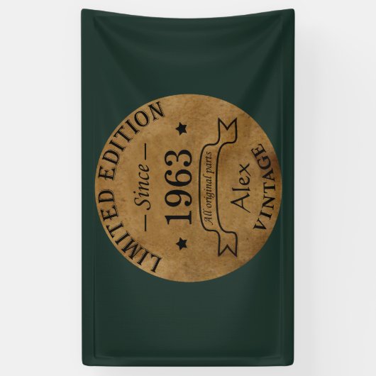 6パーソナライズされたヴィンテージ60歳の誕生日プレゼント 横断幕 (縦)