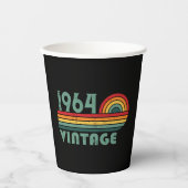 6パーソナライズされたヴィンテージ60歳の誕生日プレゼント 紙コップ (正面)