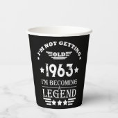 6パーソナライズされたヴィンテージ60歳の誕生日プレゼント 紙コップ (裏面)