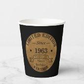 6パーソナライズされたヴィンテージ60歳の誕生日プレゼント 紙コップ (正面)