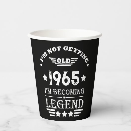6パーソナライズされたヴィンテージ60歳の誕生日プレゼント 紙コップ (正面)