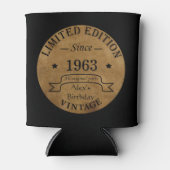 6パーソナライズされたヴィンテージ60歳の誕生日プレゼント 缶クーラー (正面)