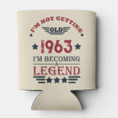 6パーソナライズされたヴィンテージ60歳の誕生日プレゼント 缶クーラー (裏面)