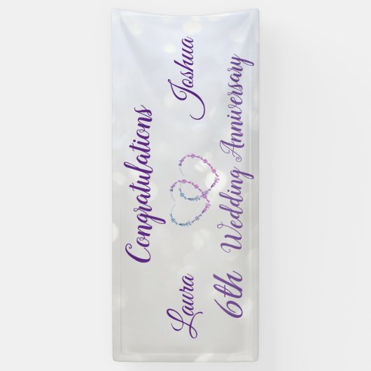 6パーソナライズされた周年記念結婚バナー 横断幕 (縦)