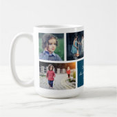 6パーソナライズされた家族写真コラージュ父の日 コーヒーマグカップ (左)