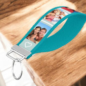 6パーソナライズされた枚のコラージュのカップルハート リストバンドキーホルダー