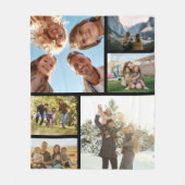 6パーソナライズされた枚のコラージュ フリースブランケット (正面)