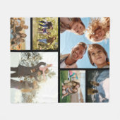 6パーソナライズされた枚のコラージュ フリースブランケット (正面(横))