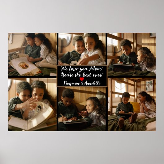 6パーソナライズされた枚のコラージュ ポスター (正面)