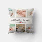 6パーソナライズされた枚の写真で母の日を初めて クッション (裏面)