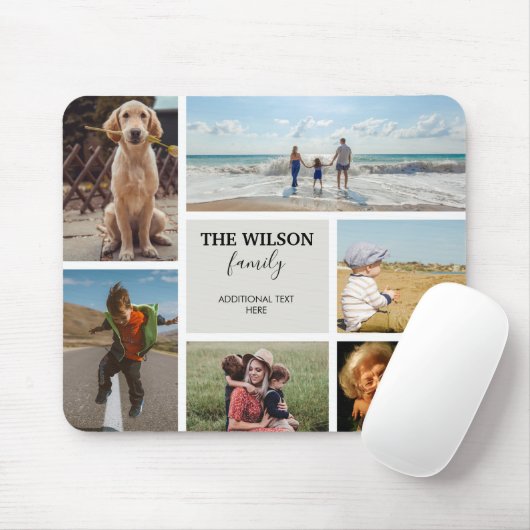 6パーソナライズされた枚の写真家族の思い出のコラージュ マウスパッド (マウス)