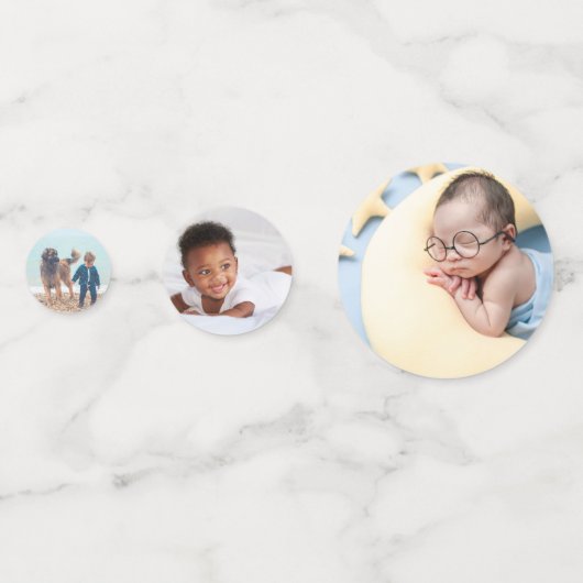 6パーソナライズされた – フォトカスタム誕生日表 コンフェッティ (正面)