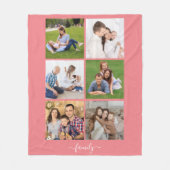 6パーソナライズされた Photo Collageファミリ、カスタム文字 フリースブランケット (正面)