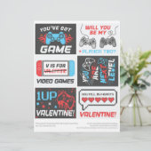 6ビデオゲームキッズクラスルームValentinesデイカード レターヘッド (スタンド正面)