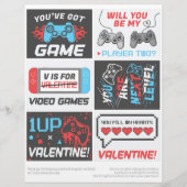 6ビデオゲームキッズクラスルームValentinesデイカード レターヘッド (正面)