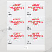 6ビデオゲームキッズクラスルームValentinesデイカード レターヘッド (裏面)