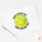 6ピックボールパーソナライズされた文字カスタムハッピー顔 ラウンドシール (封筒)