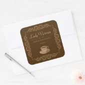 6ピースのヴィンテージブラウンカスタムコーヒー スクエアシール (封筒)